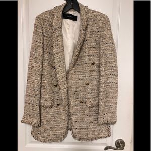 Zara Cream Tweed Blazer